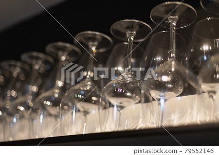 empty glasses on a dark background empty glasses on a dark background 79552146