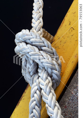 Mooring rope knot. Mooring rope knot. 79553063