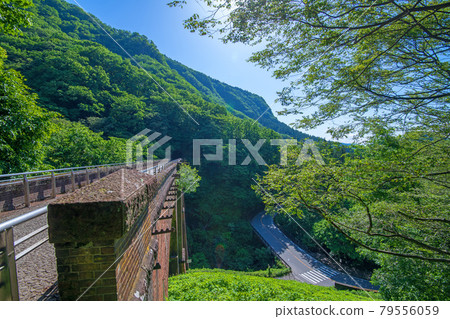 Megane Bridge Usui No. 3 Bridge Early summer scenery from the promenade on the bridge 79556059
