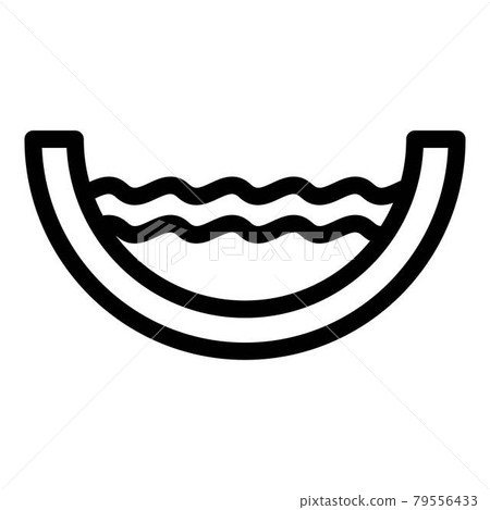 Full water gutter icon, outline style 79556433