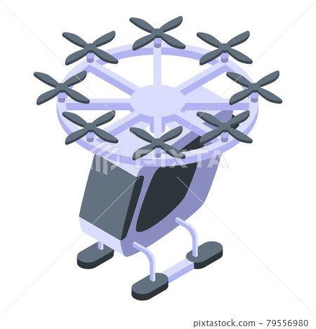 Taxi drone icon, isometric style 79556980