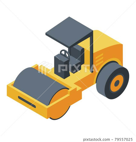 Steamroller machine icon, isometric style 79557025