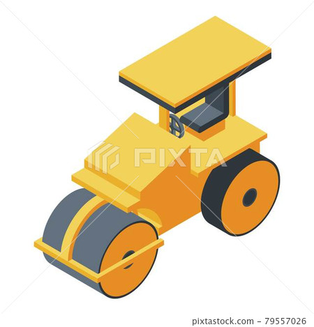 Road roller machine icon, isometric style 79557026