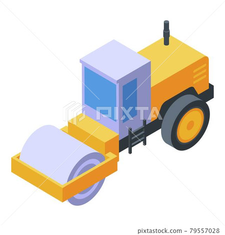 Asphalt paver machine icon, isometric style 79557028