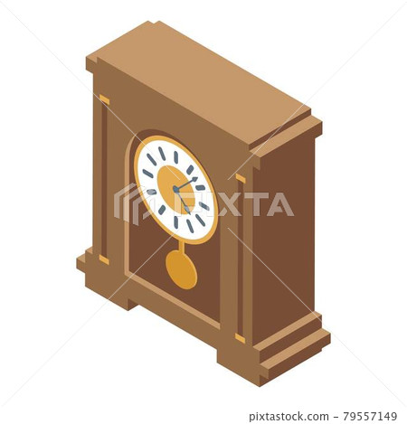 Desktop pendulum clock icon, isometric style 79557149