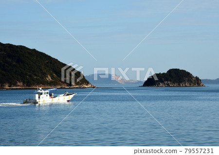 Sea and fishing boats Sea and fishing boats 79557231