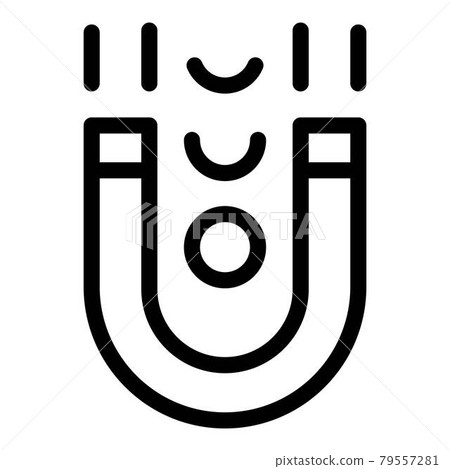 Sphere gravity magnet icon, outline style 79557281