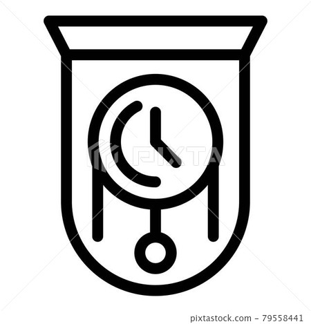 Wall pendulum clock icon, outline style Wall pendulum clock icon, outline style 79558441