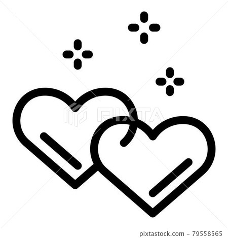 Hearts love affection icon, outline style 79558565
