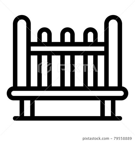 Baby crib icon, outline style 79558889