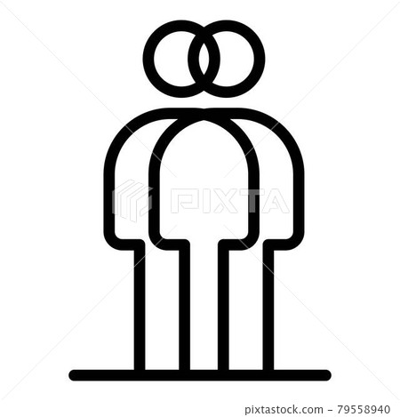 Stop racism icon, outline style 79558940