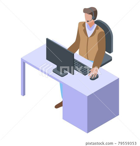 Call center manager icon, isometric style Call center manager icon, isometric style 79559353