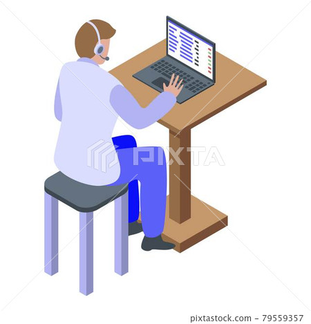 Call center employer icon, isometric style Call center employer icon, isometric style 79559357