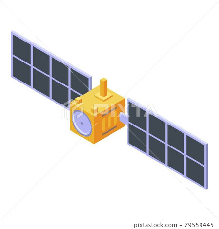 Orbital satellite icon, isometric style 79559445