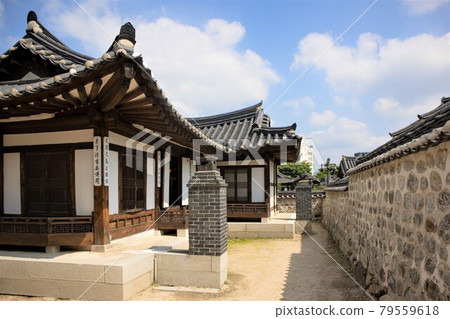 美麗的南山谷韓屋村風景 79559618