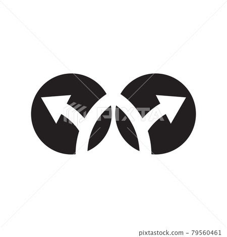 Left and right sign symbol logo design template Left and right sign symbol logo design template 79560461