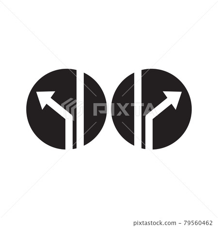 Left and right sign symbol logo design template Left and right sign symbol logo design template 79560462