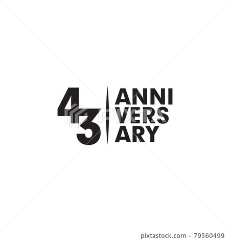 43th year anniversary logo design template 79560499