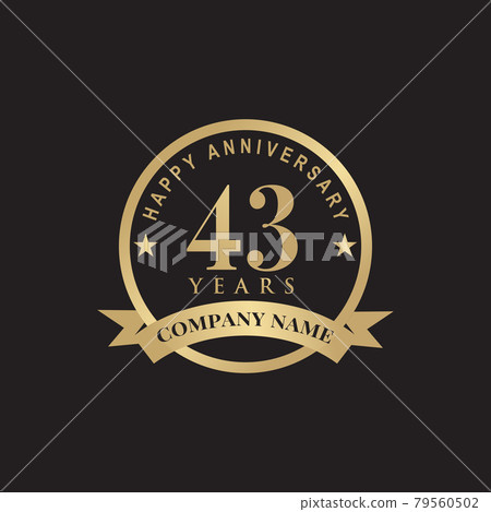 43th year anniversary logo design template 79560502