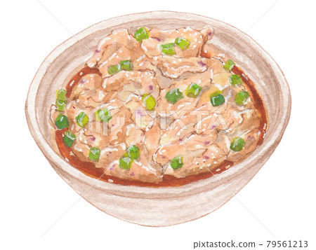 手繪食品和飲料菜單 Torihide ponzu 79561213