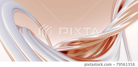 Vibrant and detailed panoramic landscape: abstract rose gold curved background (3D CG rendered digital illustration) 79561358