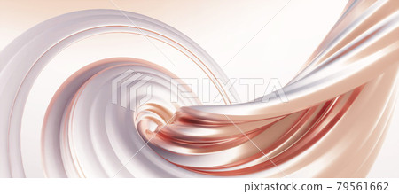 Vibrant and detailed panoramic landscape: abstract rose gold curved background (3D CG rendered digital illustration) 79561662