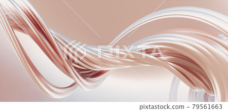 Vibrant and detailed panoramic landscape: abstract rose gold curved background (3D CG rendered digital illustration) 79561663