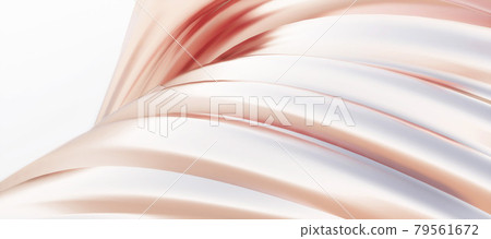 Vibrant and detailed panoramic landscape: abstract rose gold curved background (3D CG rendered digital illustration) 79561672