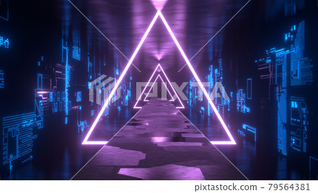Neon Tunnel Cyberspace Club Triangle Purple [There is another Ver] 79564381