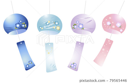 Wind chime / summer festival illustration set 79565446