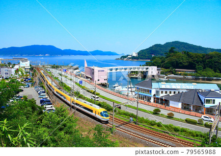 Scenery of Toba City and Kintetsu Limited Express Ise Shima Liner Scenery of Toba City and Kintetsu Limited Express Ise Shima Liner 79565988