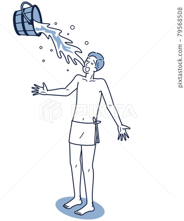 A male isometric with a towel wrapped around the body A male isometric with a towel wrapped around the body 79568508