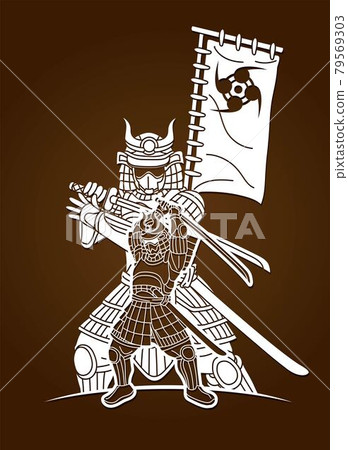 Group of Samurai Japanese Warrior Ronin with Weapons Action Cartoon Graphic Vector Group of Samurai Japanese Warrior Ronin with Weapons Action Cartoon Graphic Vector 79569303