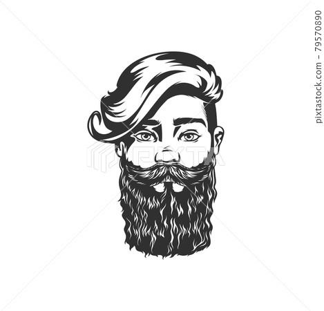 Gentleman stylish hairstyle and beard, portrait 79570890