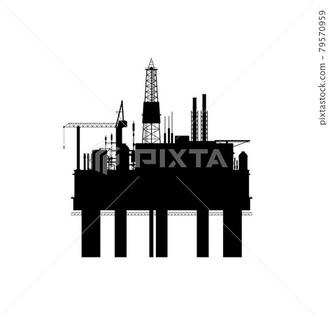 Chemical factory silhouette industrial buildings Chemical factory silhouette industrial buildings 79570959