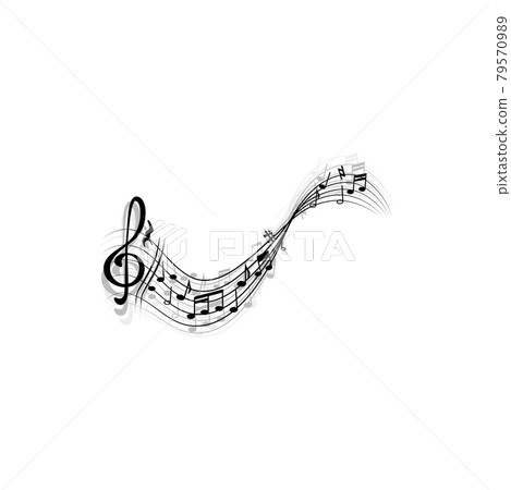 Treble clef and notes isolate abstract music sheet Treble clef and notes isolate abstract music sheet 79570989