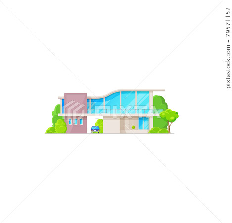 Modern villa country urban building, car vehicle Modern villa country urban building, car vehicle 79571152