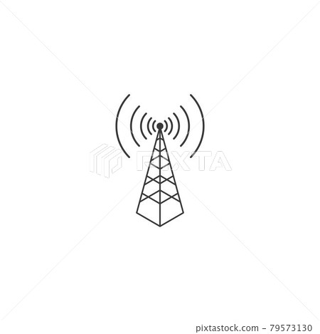 Wireless tower logo illustration vector icon 79573130