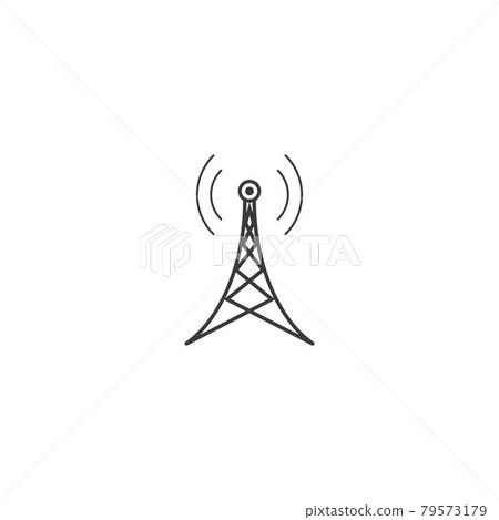 Wireless tower logo illustration vector icon Wireless tower logo illustration vector icon 79573179