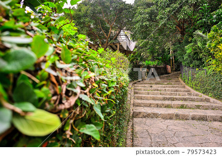 Okinawan houses, scenery with stairs 79573423