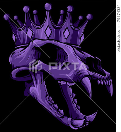 tiger skull with crown vector illustration design tiger skull with crown vector illustration design 79574524