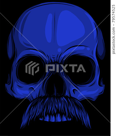 vector illustration of Human skull with moustache vector illustration of Human skull with moustache 79574525