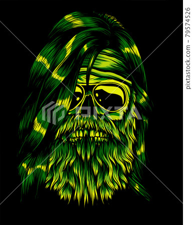 human skull with beard vector illustration design human skull with beard vector illustration design 79574526