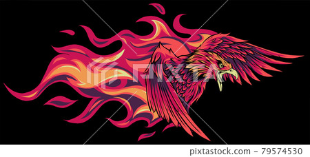 vector illustration of eagle with flames design vector illustration of eagle with flames design 79574530
