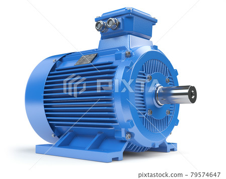 Industrial electric motor isolated on white. 79574647