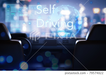 Self driving or autonomous car with graphic display 79574822