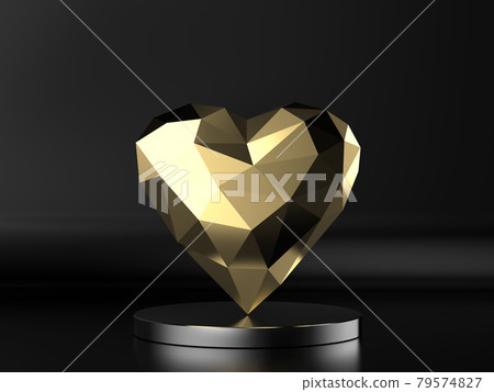 golden heart on black background golden heart on black background 79574827