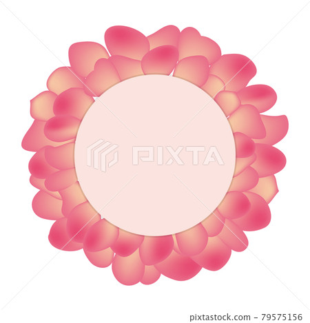 Card with pink rose petals and a round frame for an inscription Card with pink rose petals and a round frame for an inscription 79575156