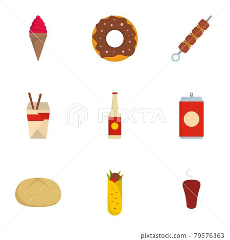 Devour icons set, flat style 79576363
