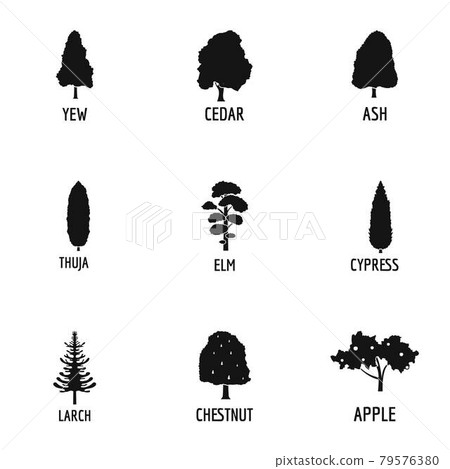 Forest industry icons set, simple style Forest industry icons set, simple style 79576380